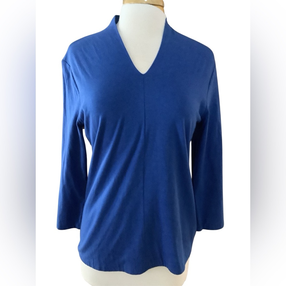 Talbots Royal Blue Long Sleeve V-Neck Top